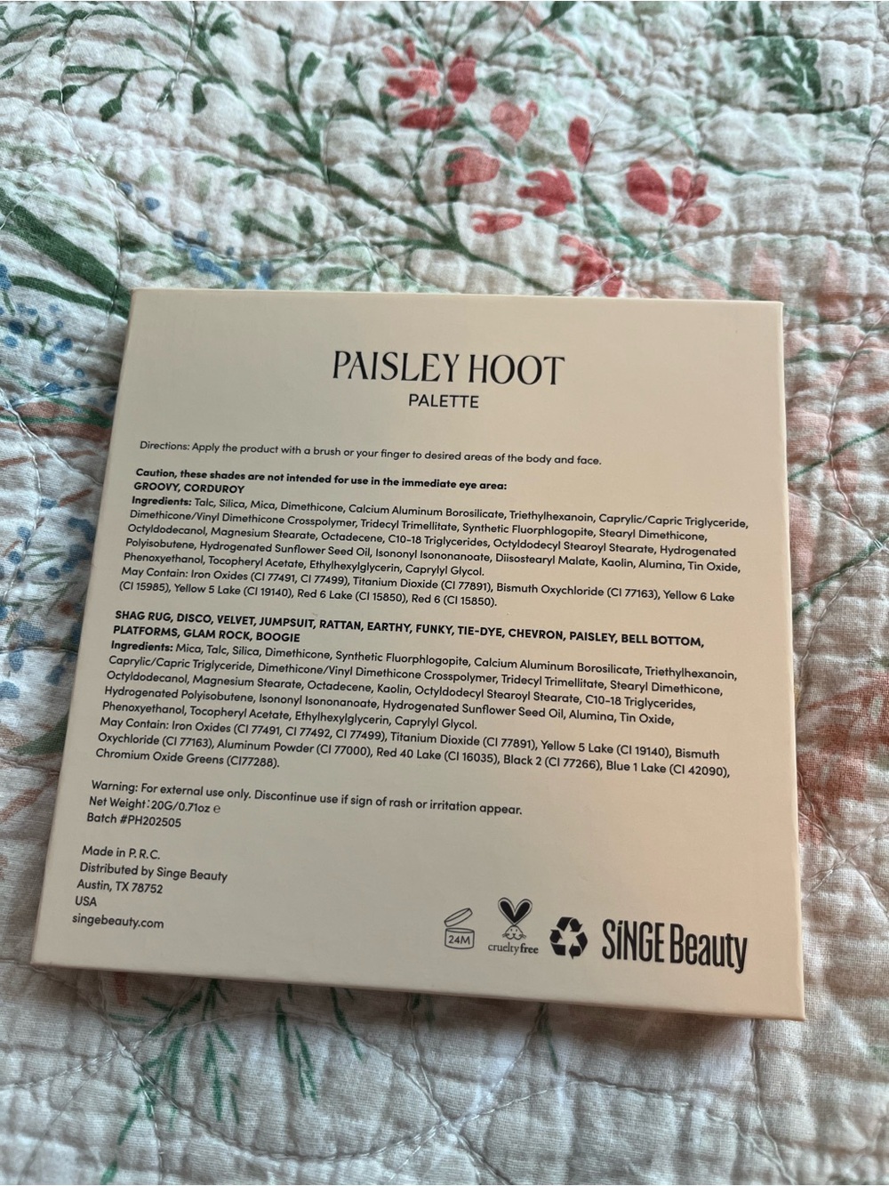 Single Beauty Paisley Hoot Eyeshadow Palette - Picture 4 of 4